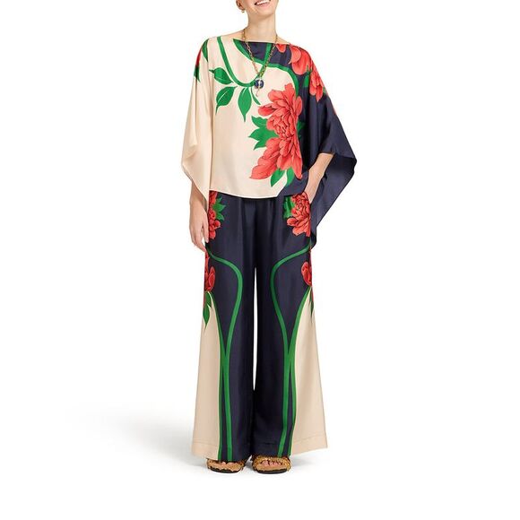 La Double J Women Silk Twill Palazzo Trousers - Picture 2 of 3